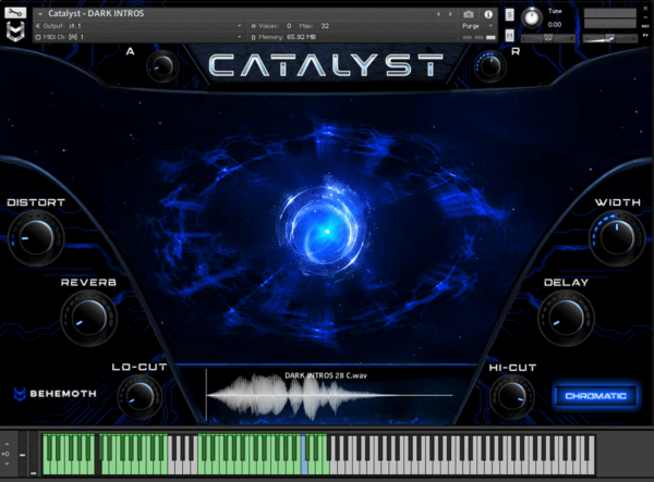 View of Catalyst UI in Kontakt Player